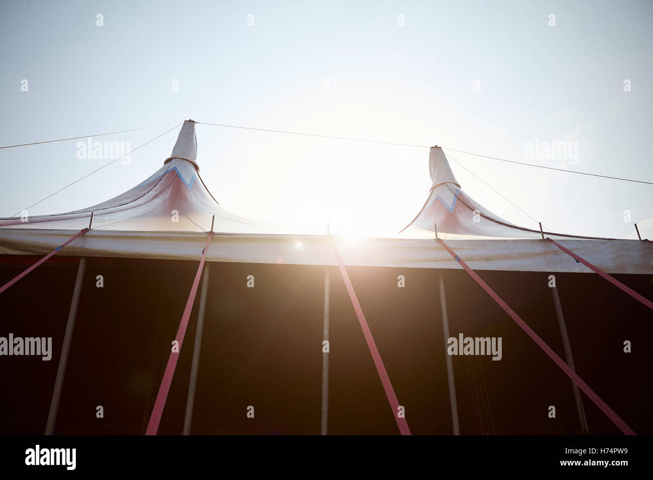 Exterior Of Marquee At Outdoor Music Festival Stock Photo