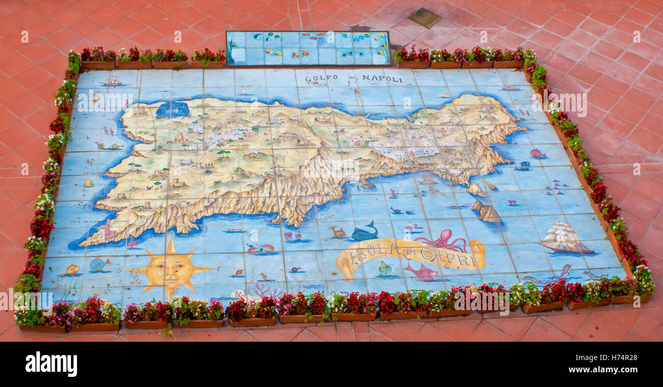 Glazed Souvenir Tile Isle of Capri Wall Hanging