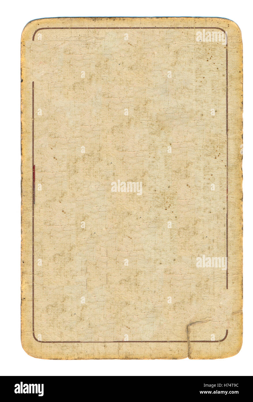 old playing card used paper background with one line isolated on white  Stock Photo - Alamy