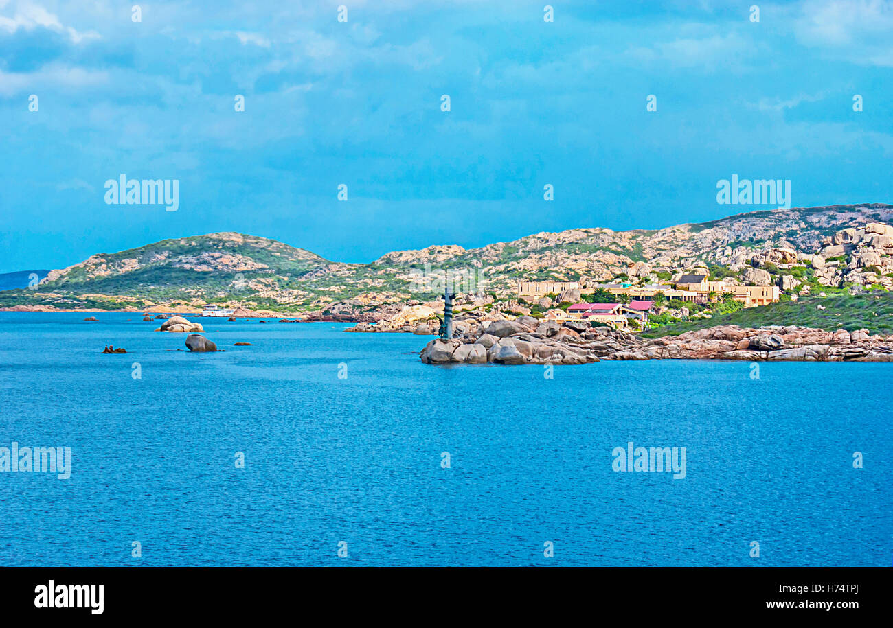 The Isolotto Roma with the memorial column for the deads of Battleship