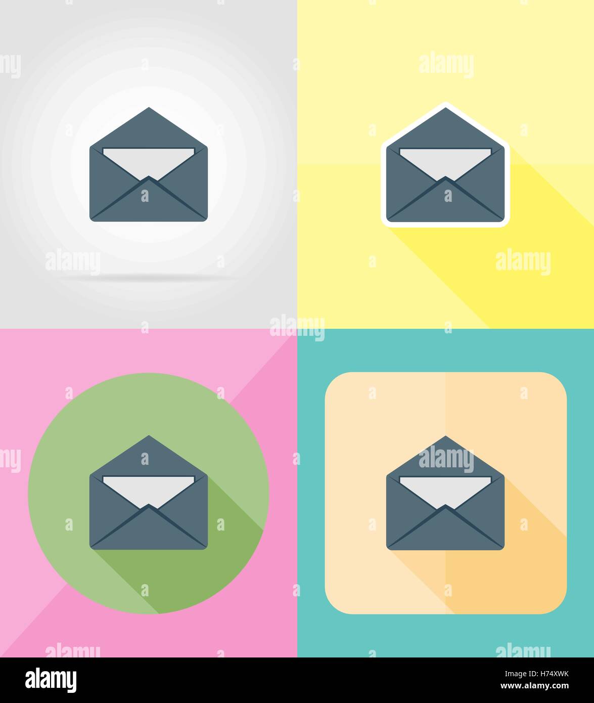 mail letter for design flat icons vector illustration isolated on ...