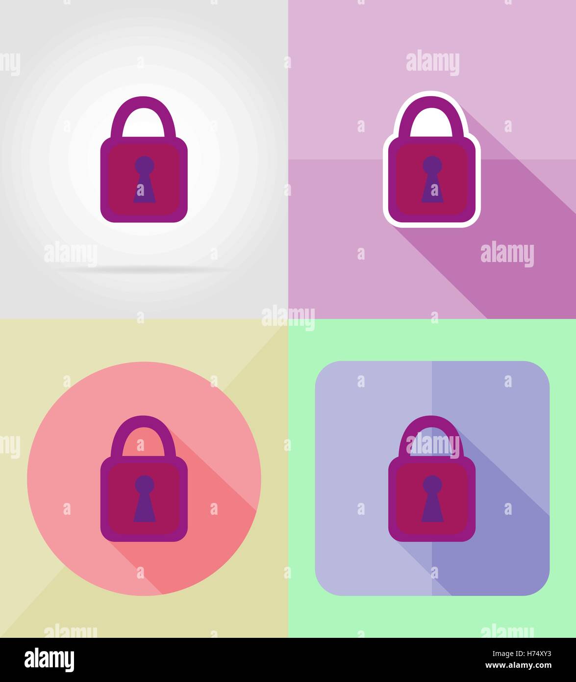lock for design flat icons vector illustration isolated on background ...