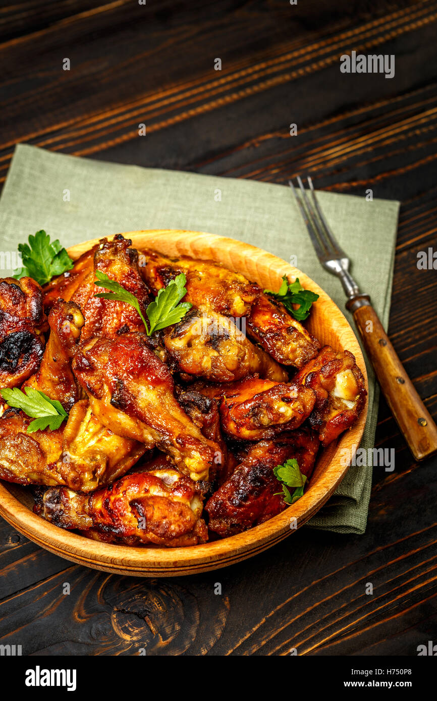 roasted chicken wings with herbs Stock Photo Alamy