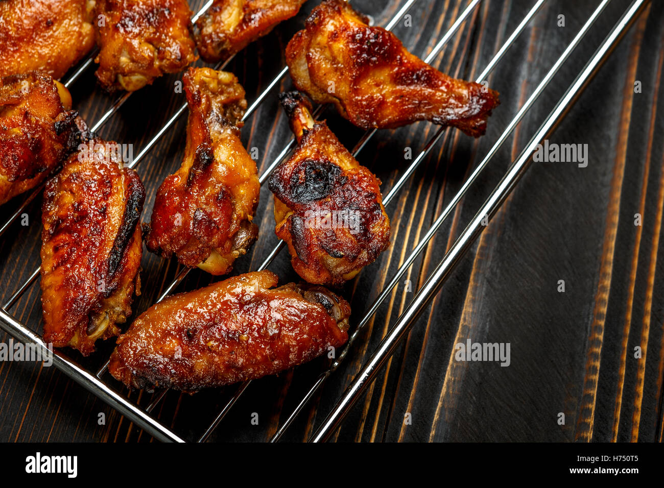 Grilled chicken wings on the grill Stock Photo Alamy