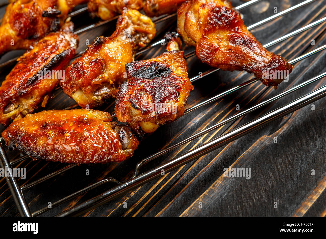 Grilled chicken wings on the grill Stock Photo Alamy