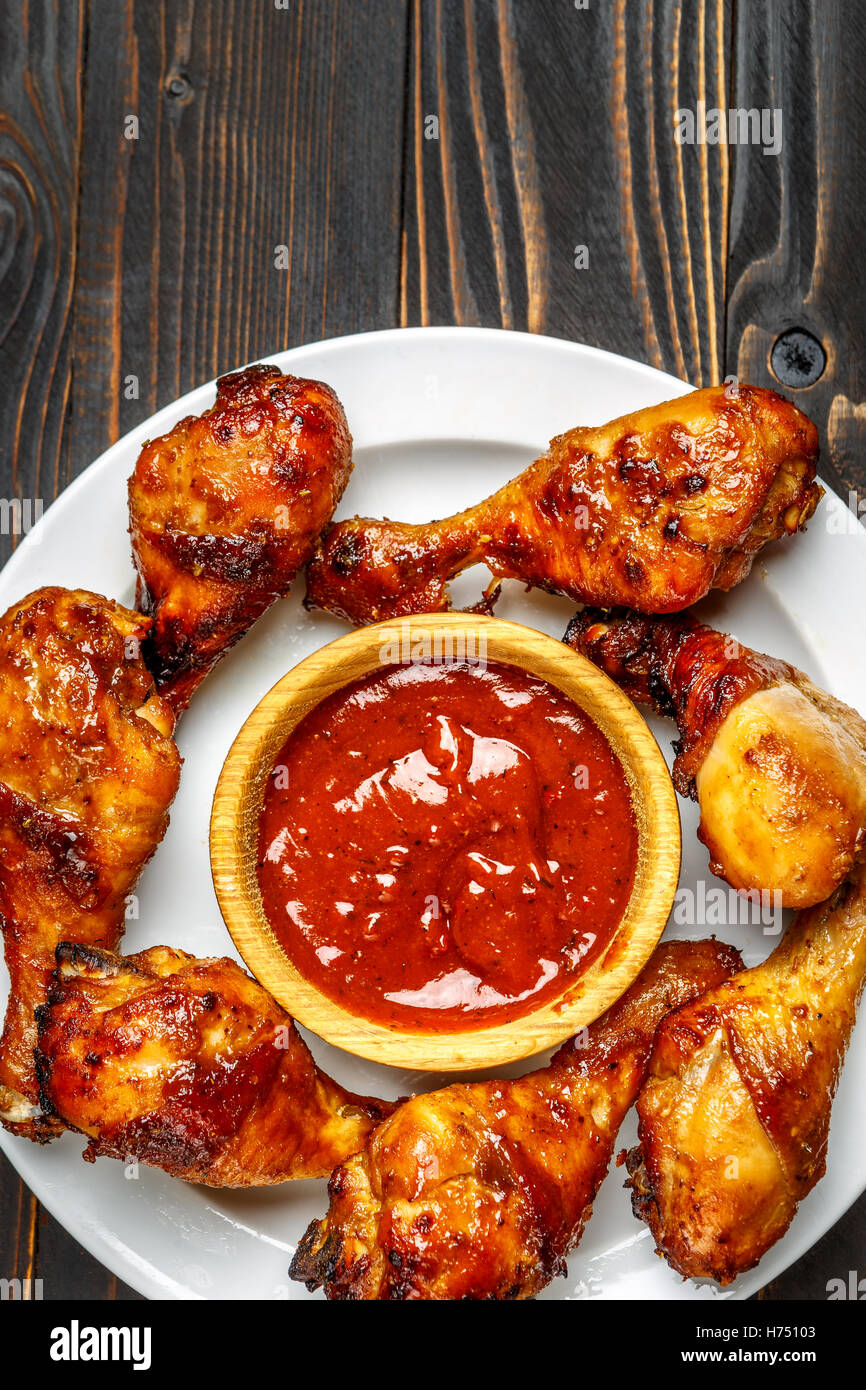 roasted chicken legs with herbs Stock Photo Alamy
