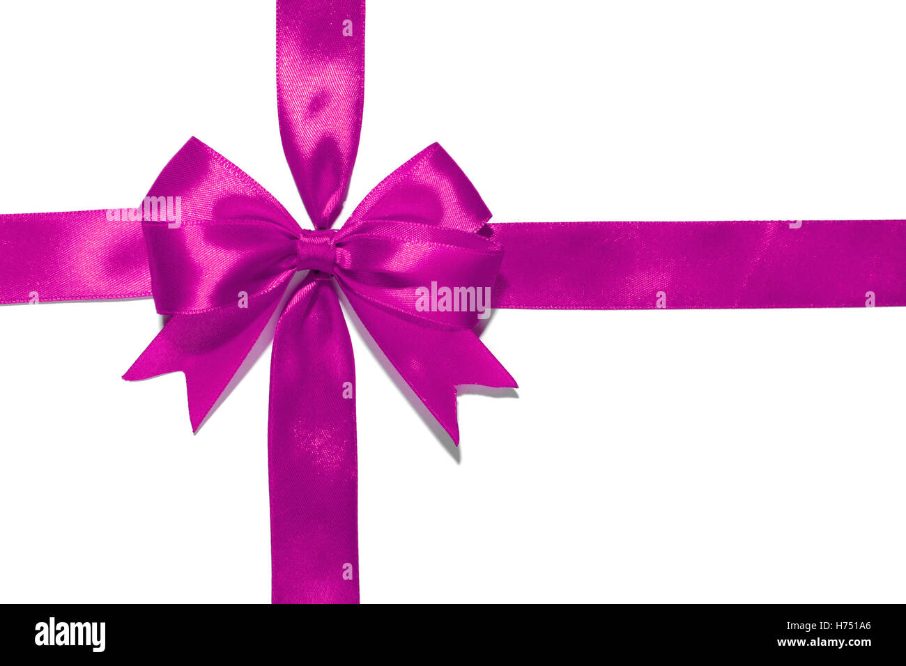 Purple ribbon and bow isolated on white background Stock Photo - Alamy
