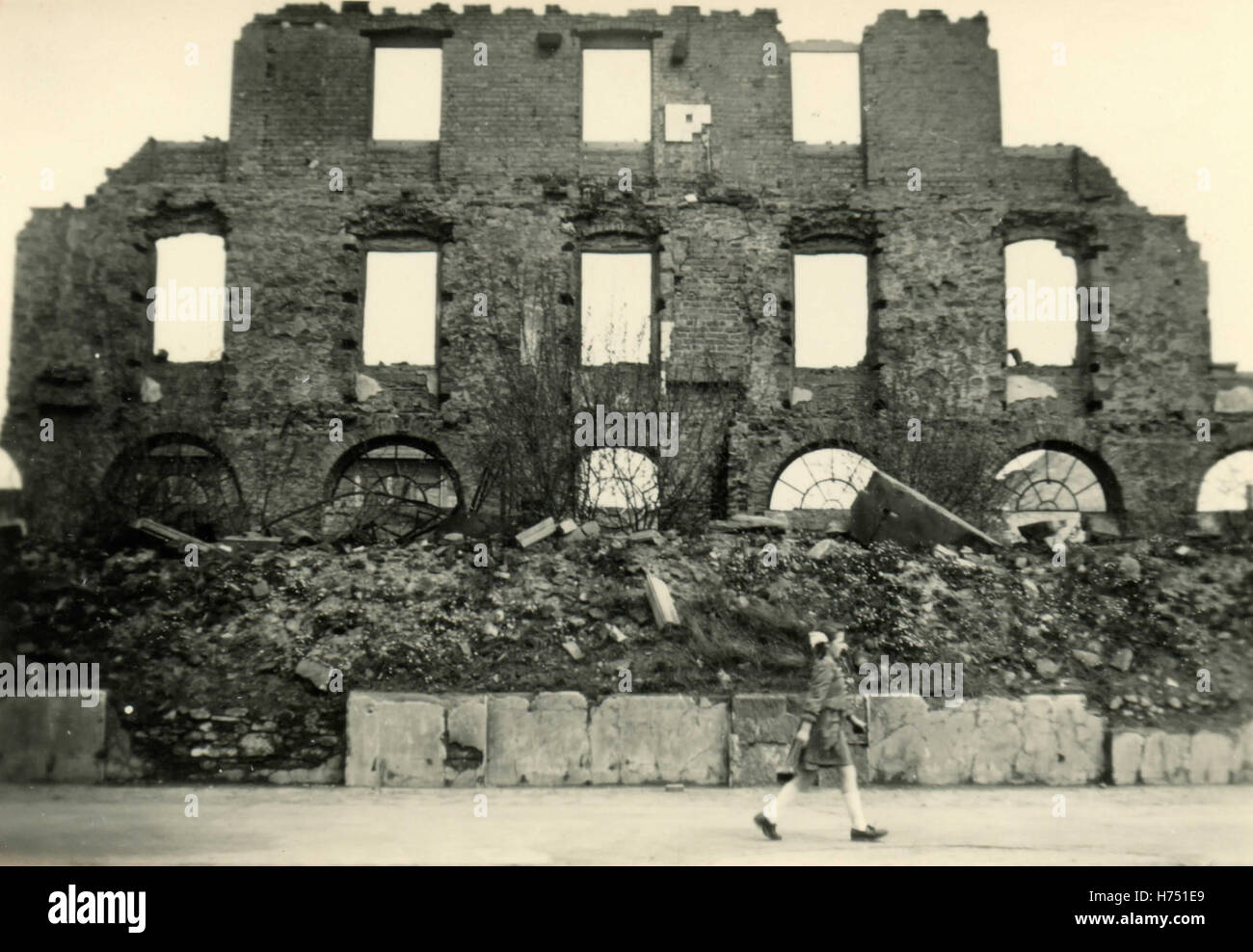 Bombed building, Darmstadt, Germany Stock Photo