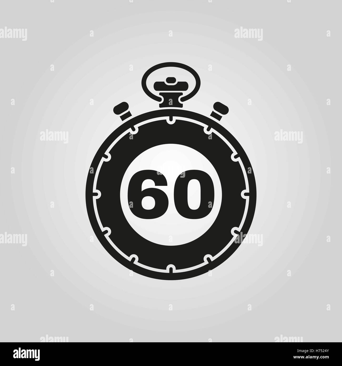The 60 seconds, minutes stopwatch icon. Clock and watch, timer
