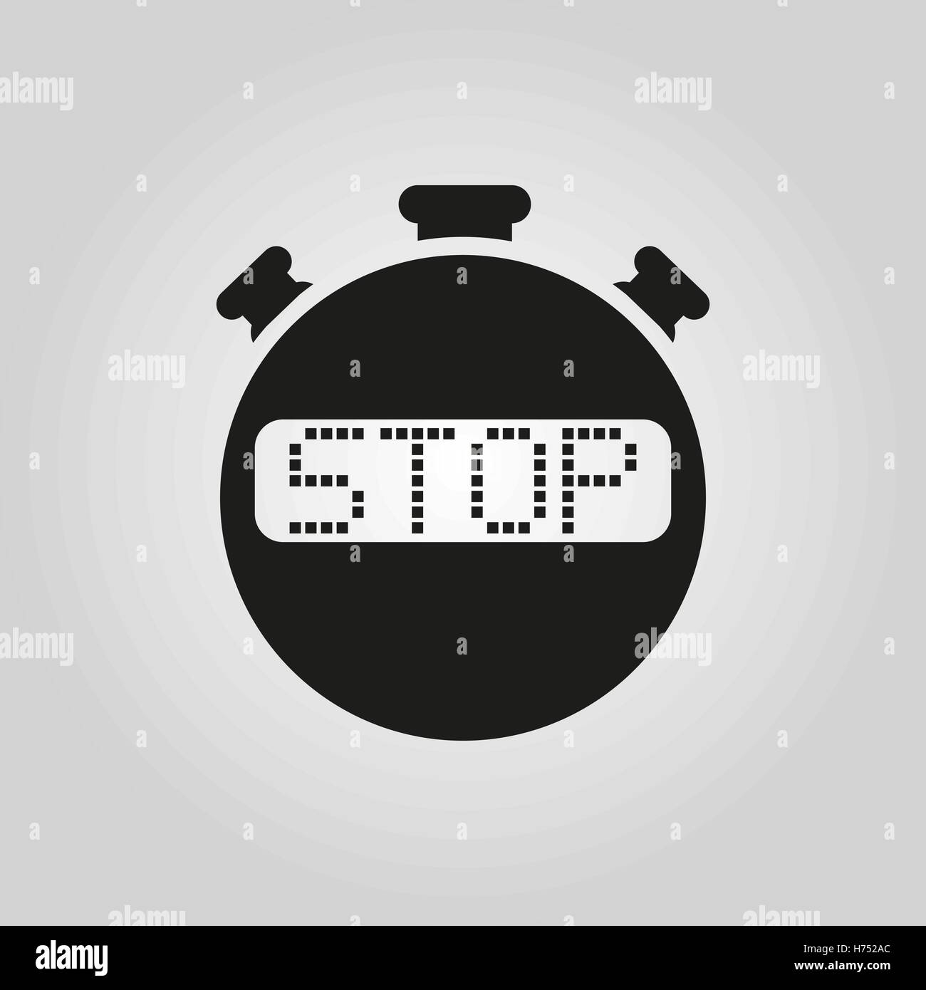 The stop stopwatch icon. Clock and watch, timer, countdown symbol. UI ...