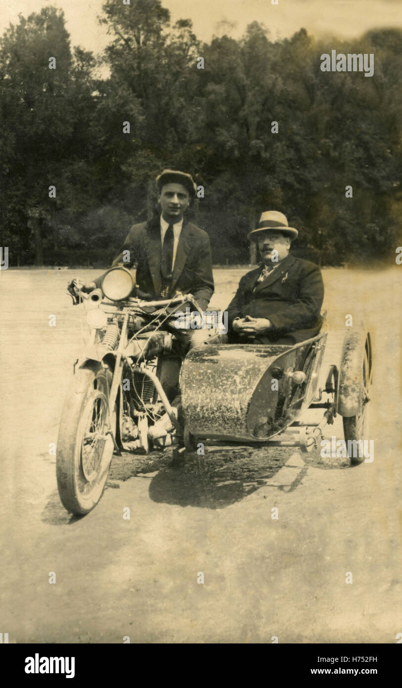 Motorcycle with sidecar, Italy Stock Photo - Alamy