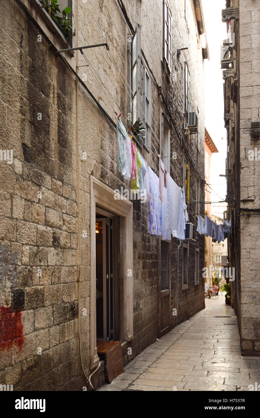 Narrow street in Diocletian's Palace Stock Photo