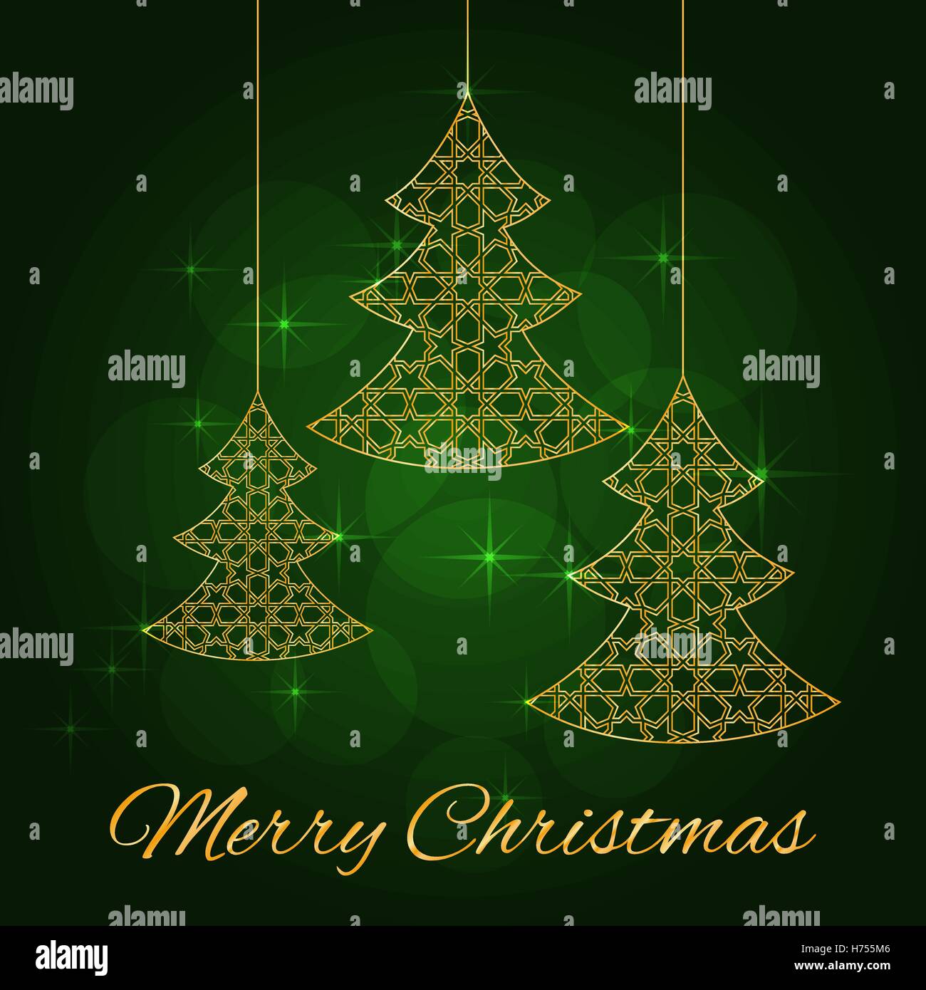 gold christmas tree Stock Vector Image & Art - Alamy