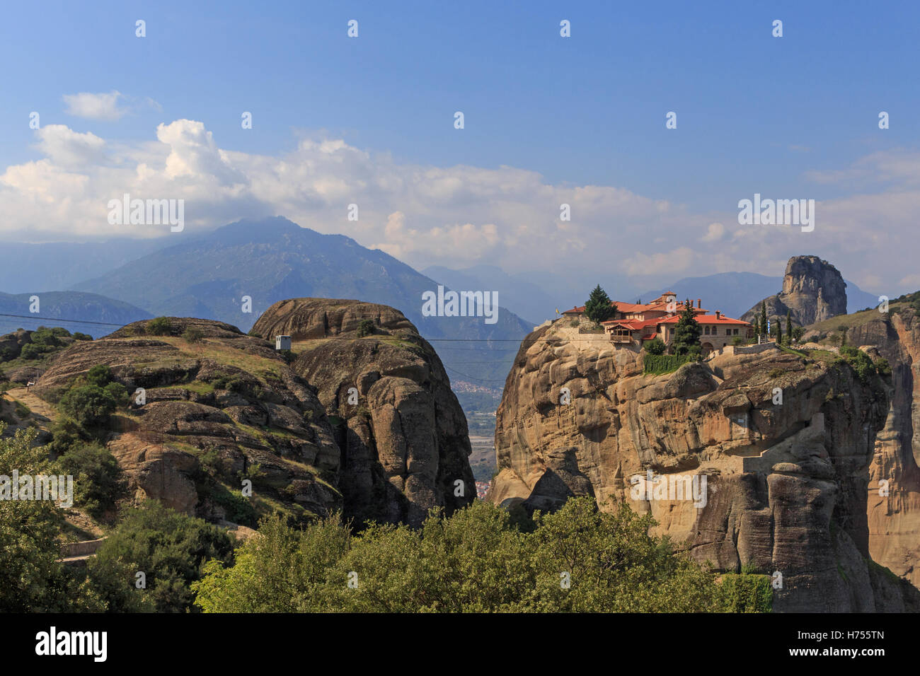 Monastery of the Holy Trinity in Meteora, Greece Stock Photo