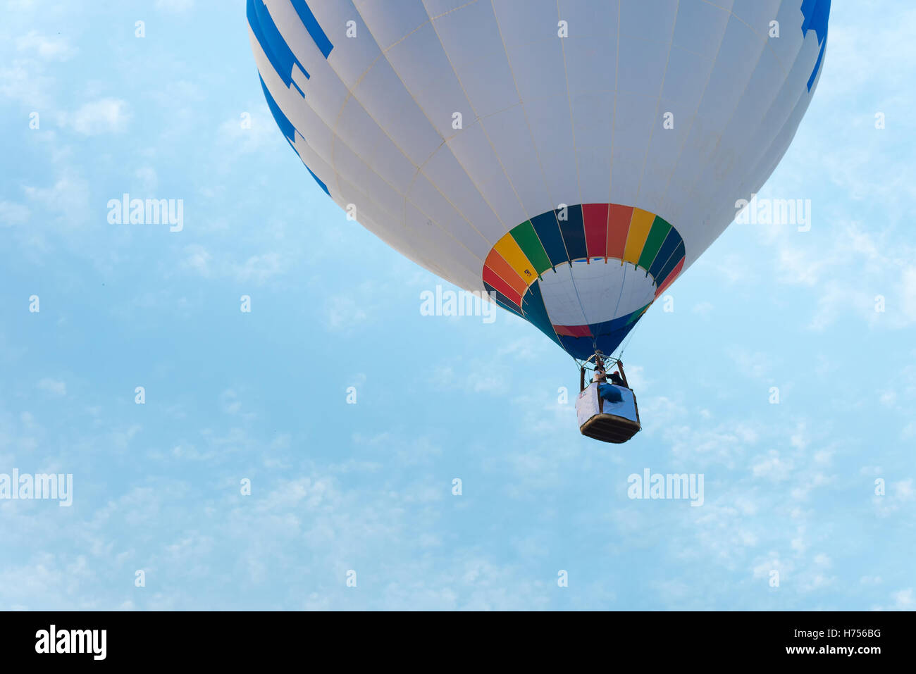 Hot air balloon in blue sky Stock Photo - Alamy