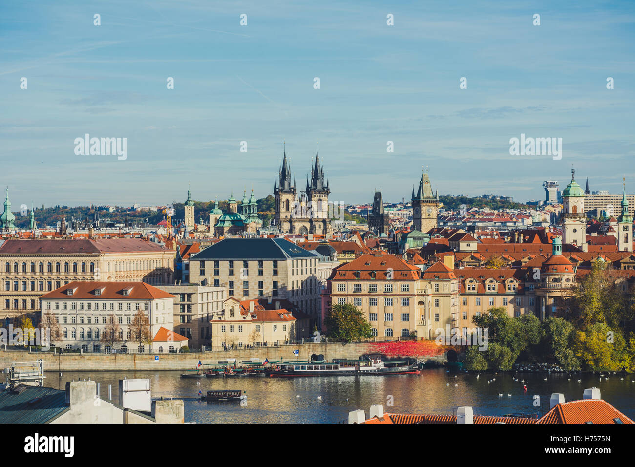 View from Charles Bridge Prague Stock Photo