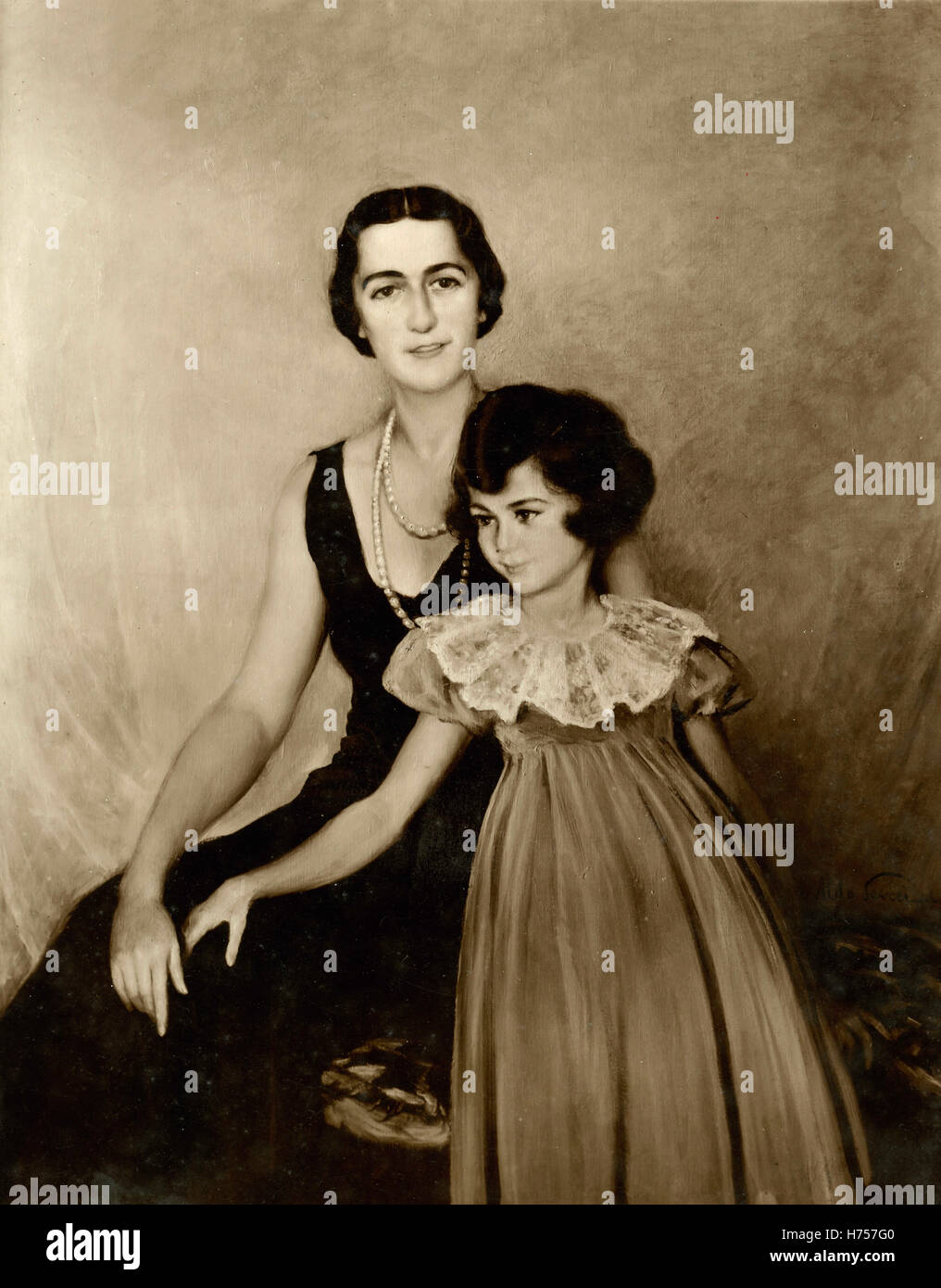 Mother and daughter, Paintings Stock Photo