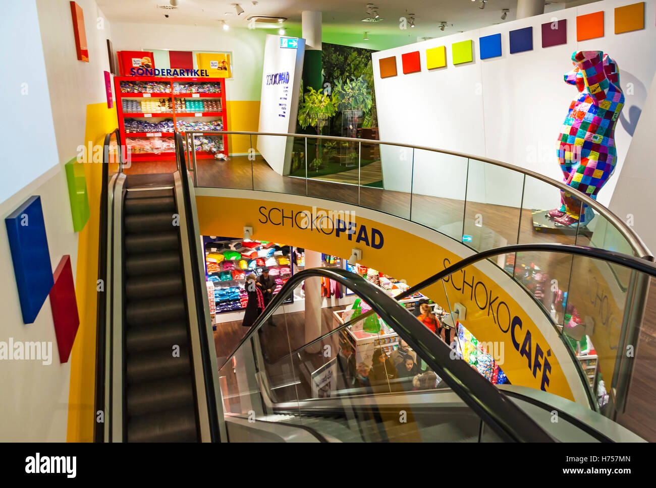 Interior of RitterSport Colorful ChocoWorld shop in Berlin, Germany ...