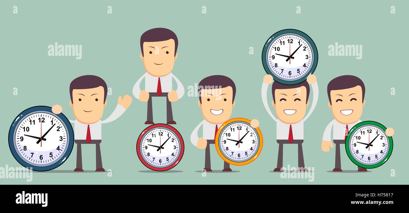 Man with clocks symbolizing time management Stock Vector Image & Art ...
