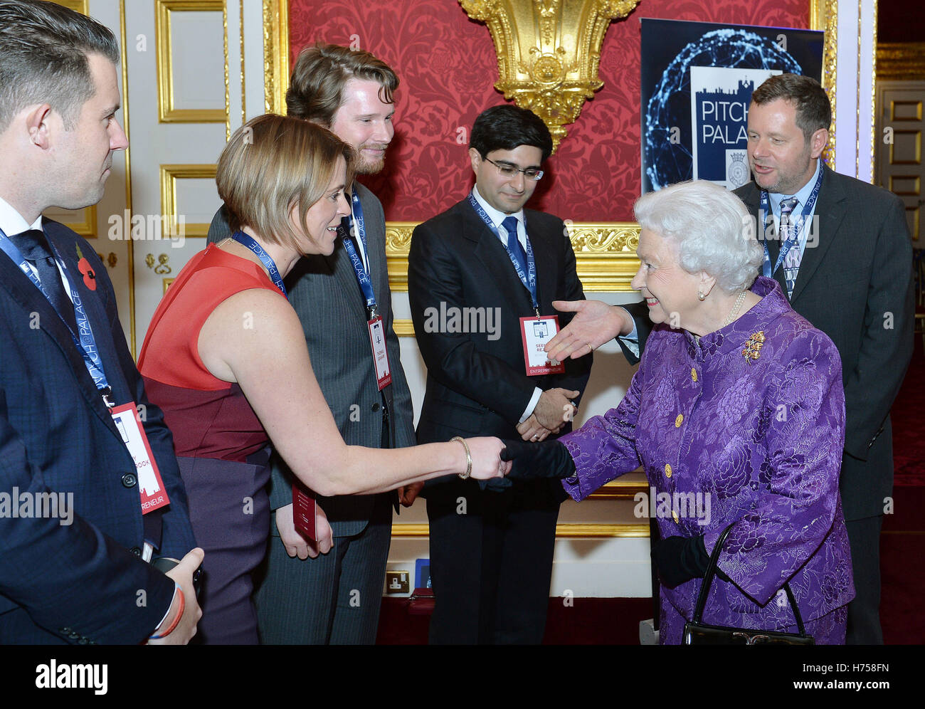 Queen Elizabeth Ii Shakes Hands With Nicola Chilman During The