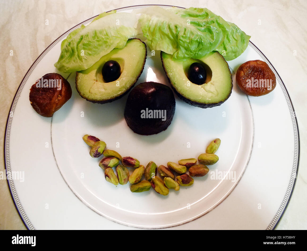 smiley face with fruit and vegetables Stock Photo Alamy