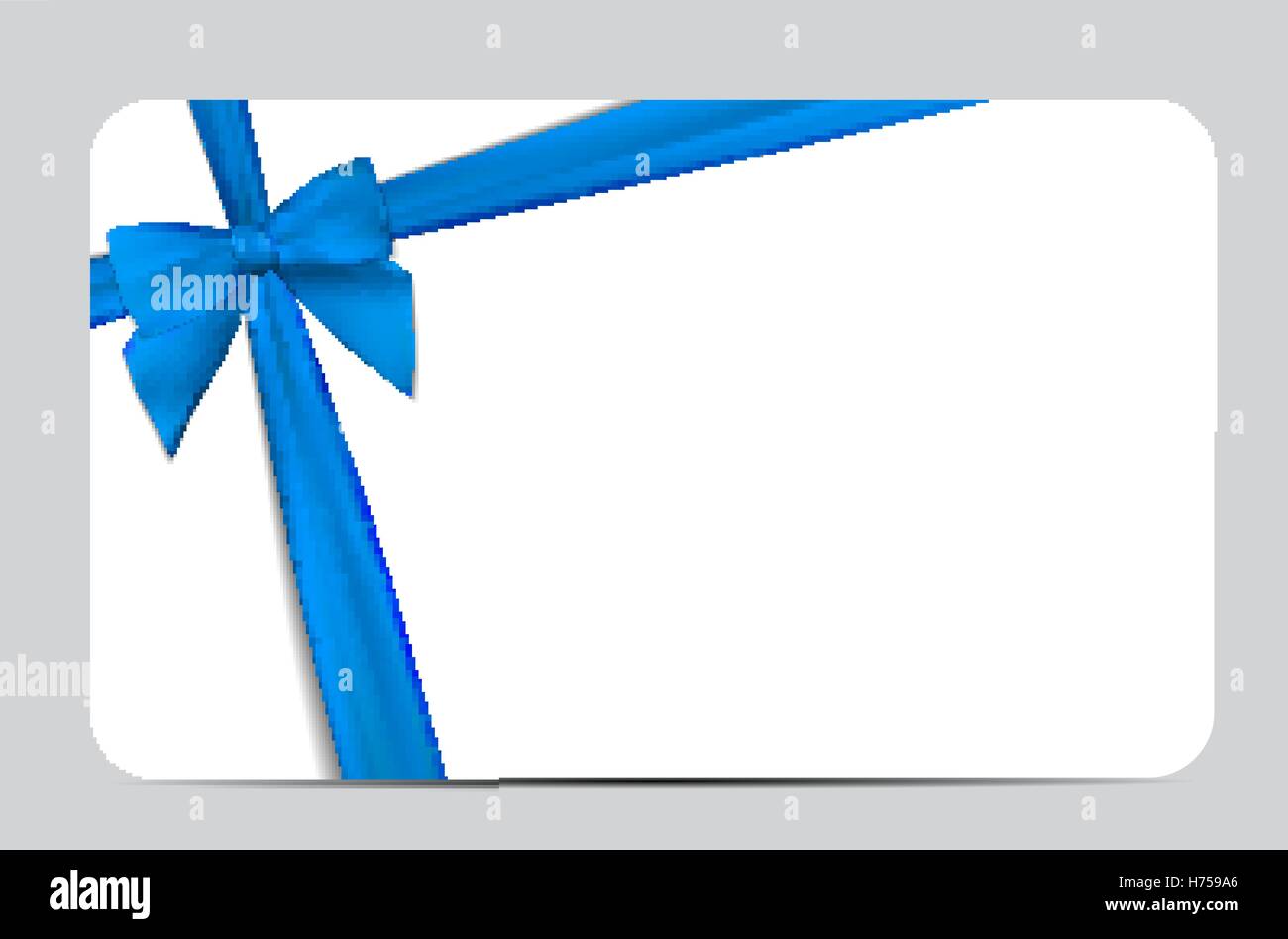 Gift Card with Blue Ribbon and Bow. Vector illustration Stock Vector ...