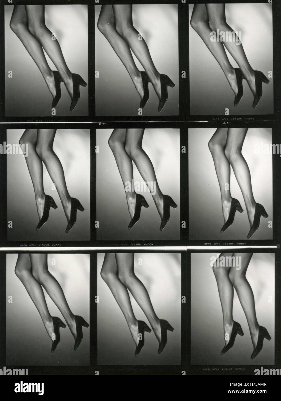 Model wearing stockings by Christian Dior, Paris, France 1984 Stock Photo