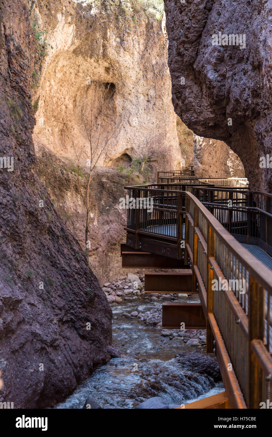 Glenwood, New Mexico - The Catwalk National Recreation Area in Gila National Forest's Whitewater Canyon. Stock Photo