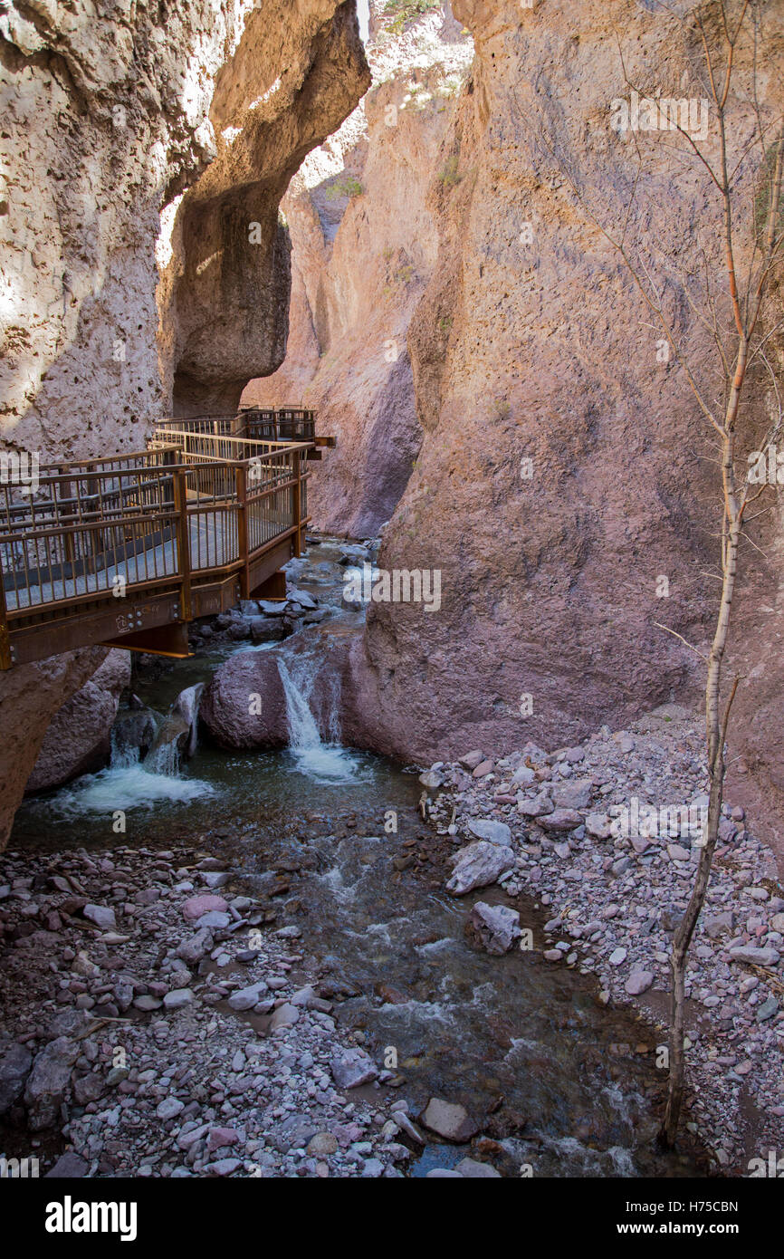 Glenwood, New Mexico - The Catwalk National Recreation Area in Gila National Forest's Whitewater Canyon. Stock Photo