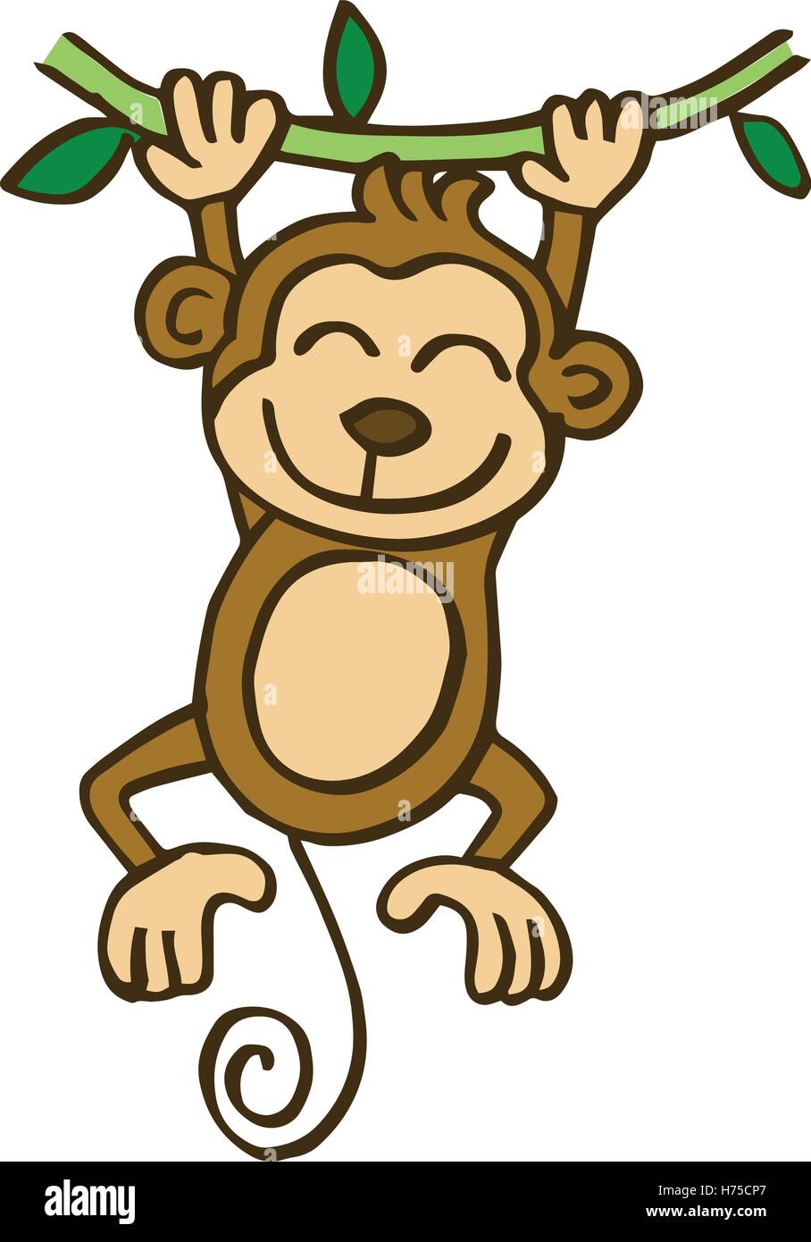 Swinging monkey cartoon for kids vector illustration Stock Vector ...