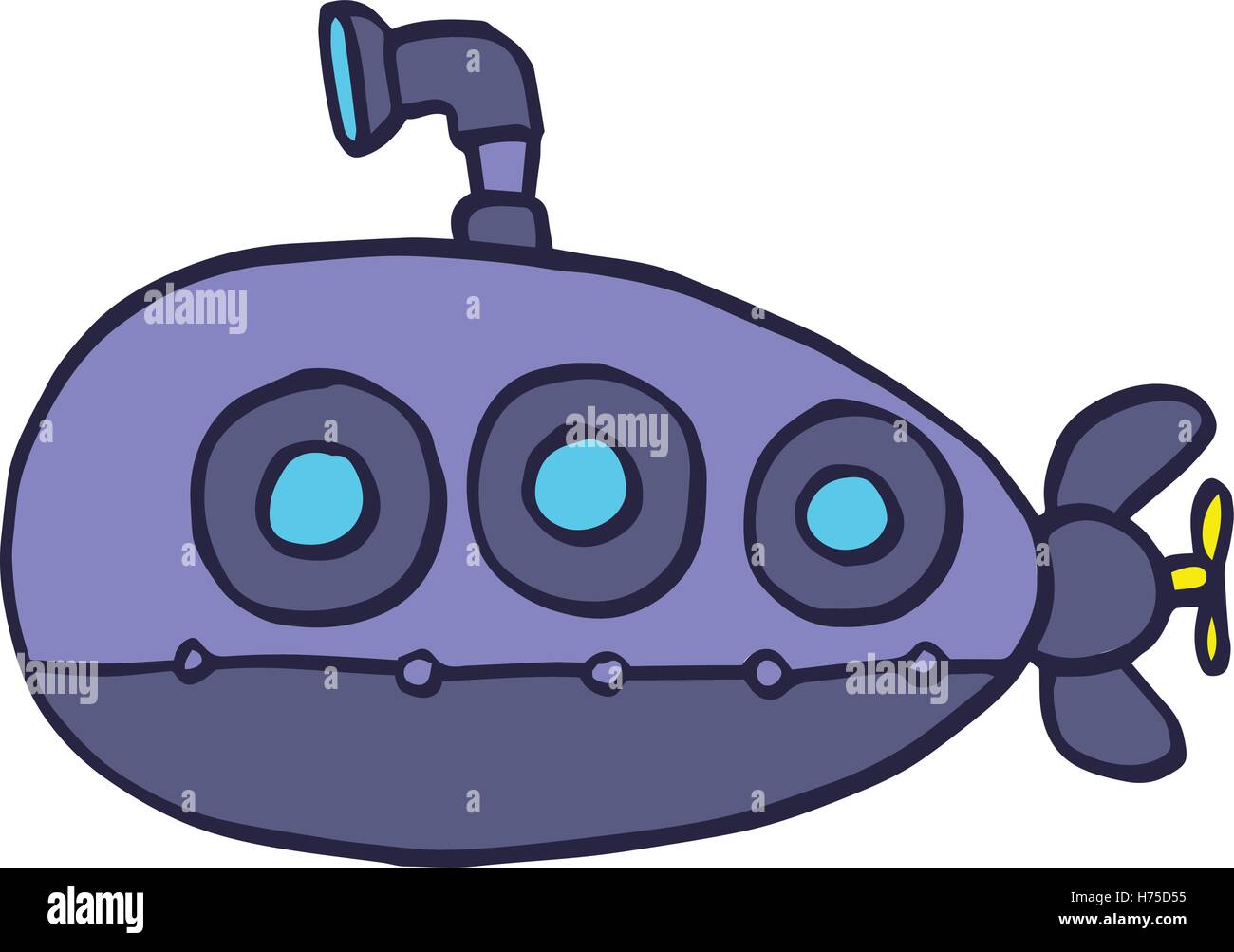 Collection cartoon submarine for kids vector illustration Stock Vector
