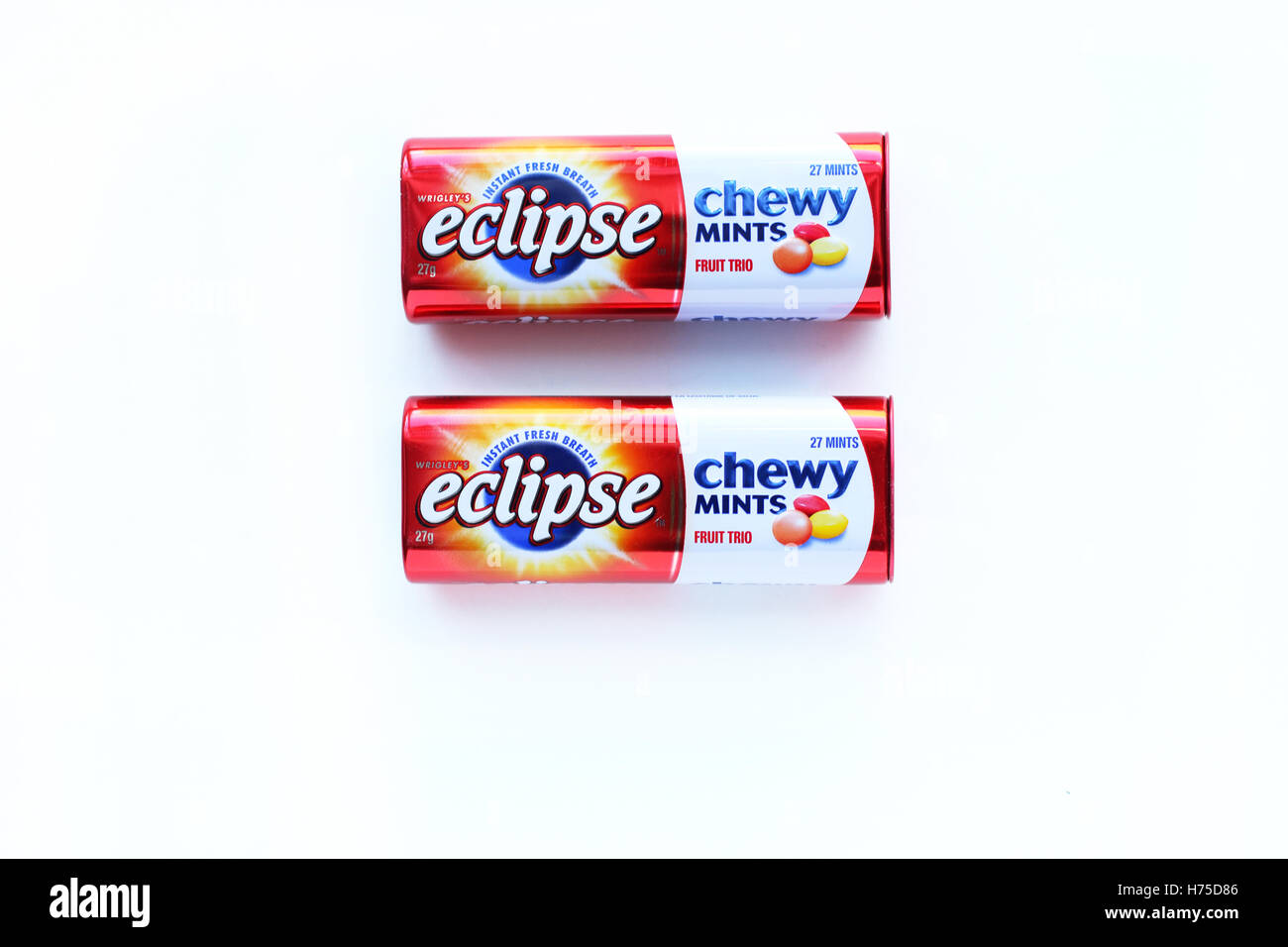 Australian Eclipse Chewy Mints isolated against white background Stock Photo Alamy