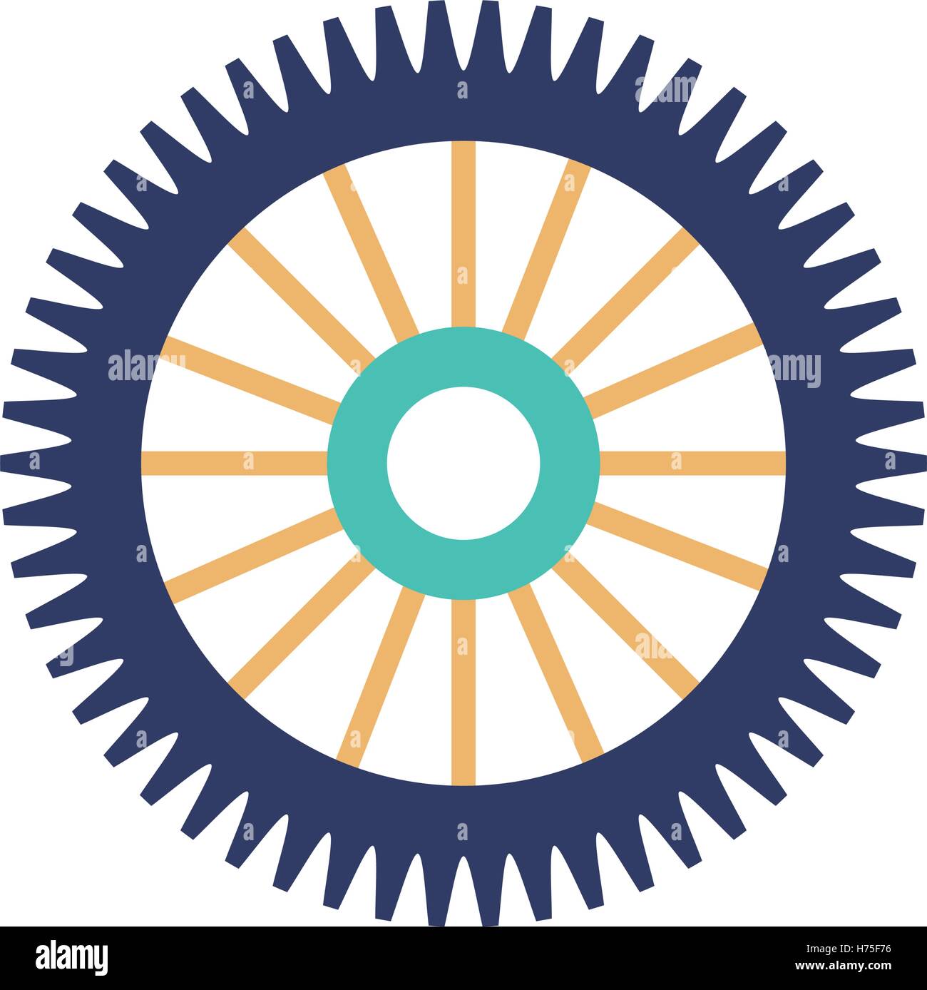 silhouette gear wheel icon with lines vector illustration Stock Vector ...