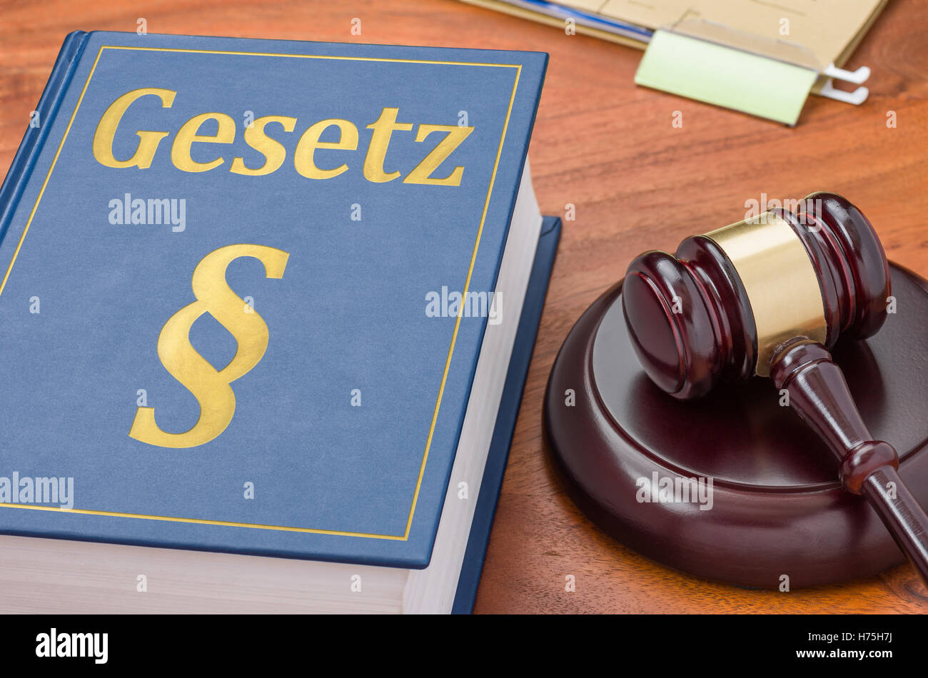 code with gavel - law Stock Photo