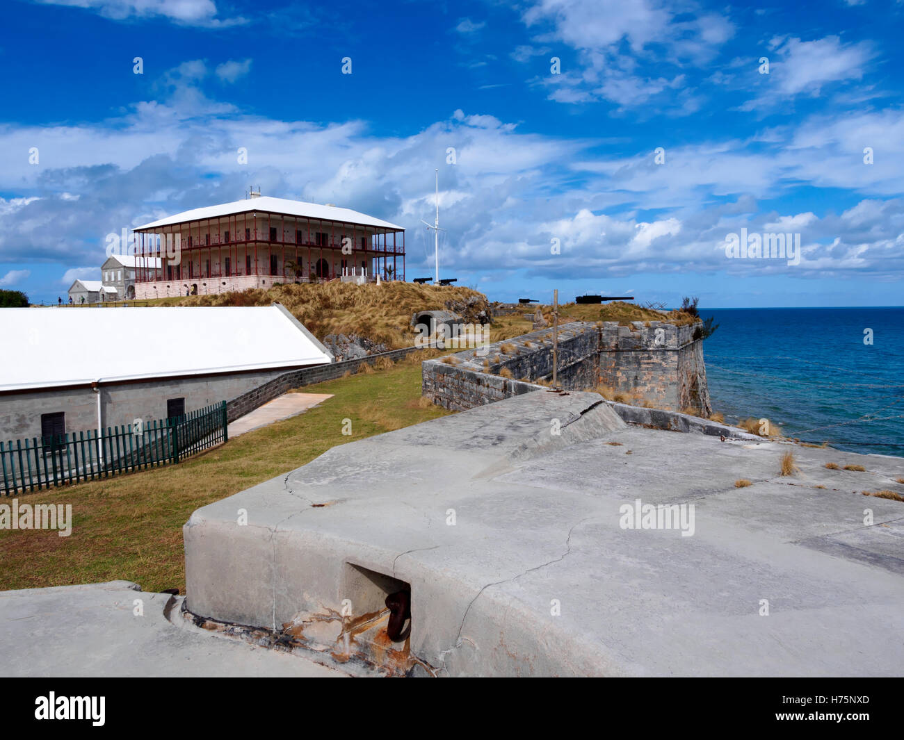 Commissioner's House and The Keep, Royal Navy Dockyard, Bermuda Stock Photo