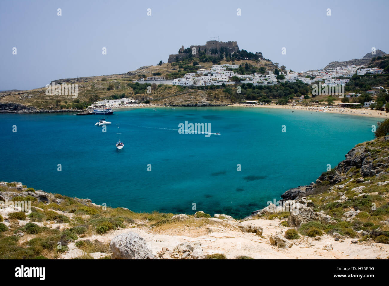 Beach and buildings rhodes rodos greece hi-res stock photography and ...