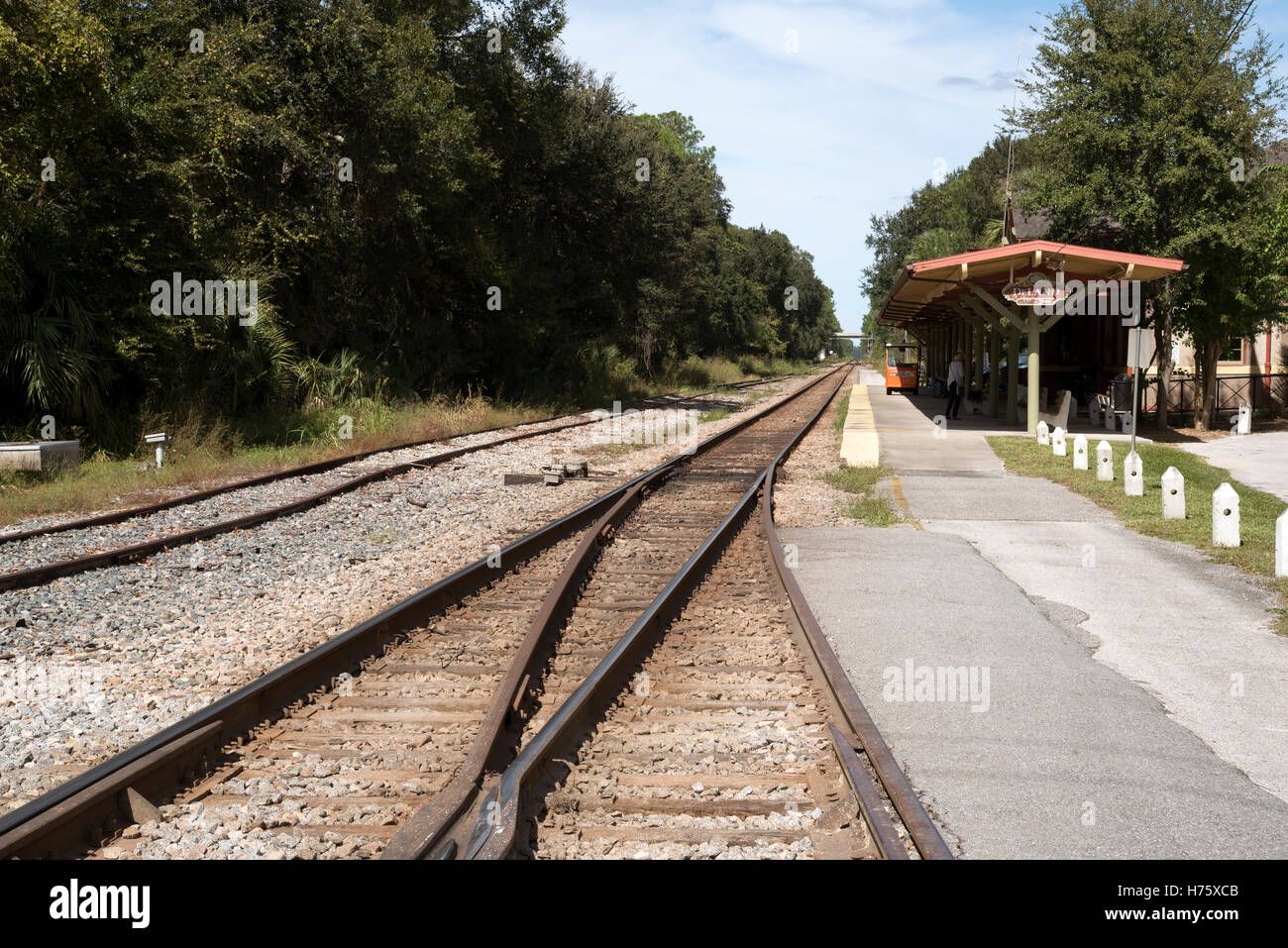 DeLand Florida USA Railroad track at Deland Station Florida USA Stock