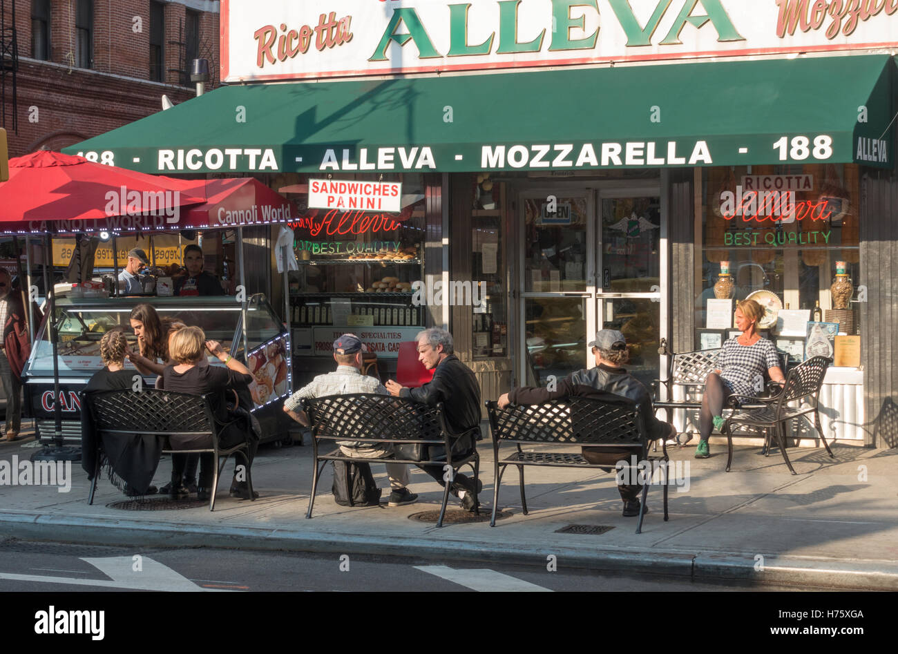 Alleva Italian deli and cheese store on Grand Street in Little Italy in New York City Stock Photo