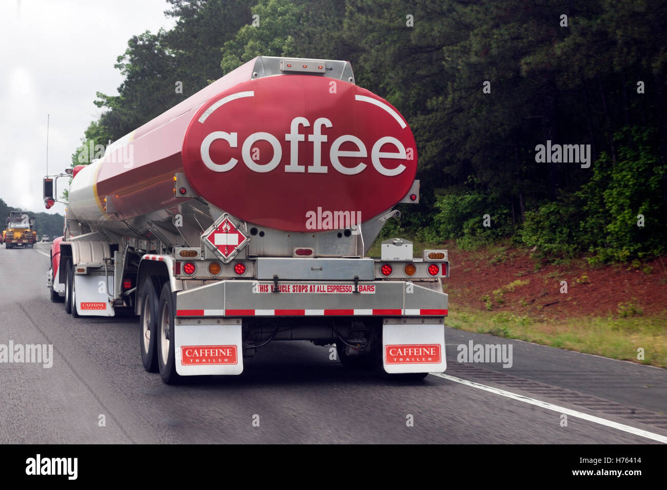 Coffee Espresso Fuel Truck Delivery Stock Photo Alamy