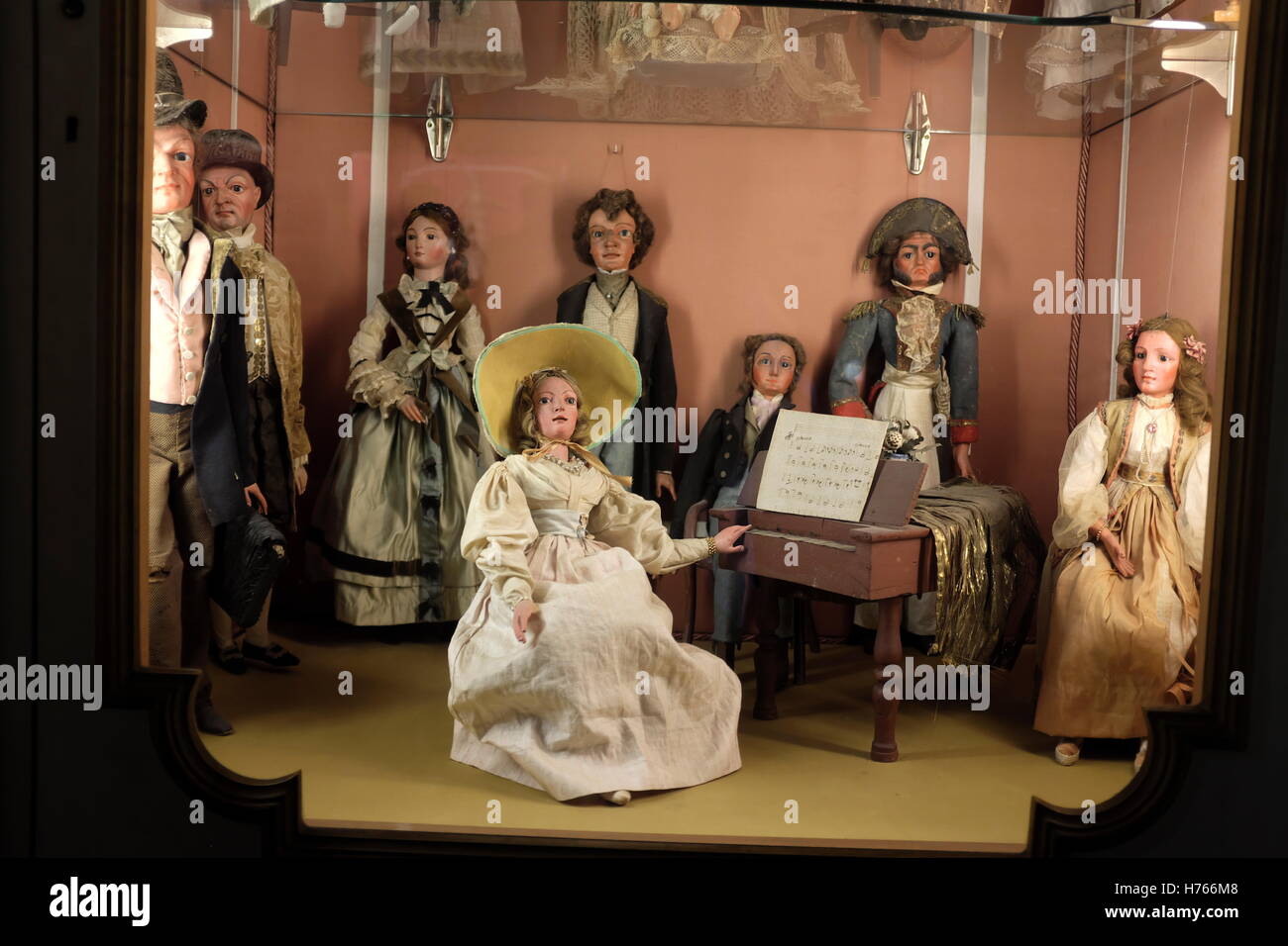 Puppets on display in the Borromeo Palace on Isola Bella, Lake Maggiore Stock Photo