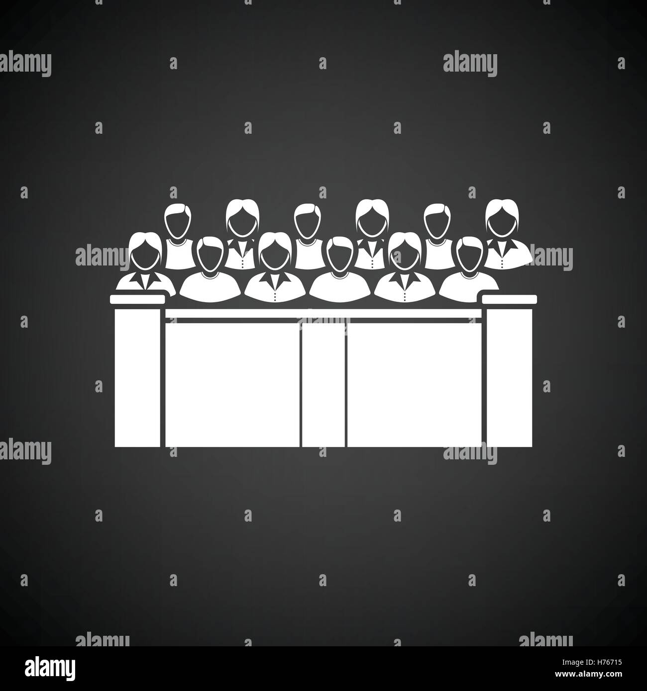Jury icon. Black background with white. Vector illustration Stock ...