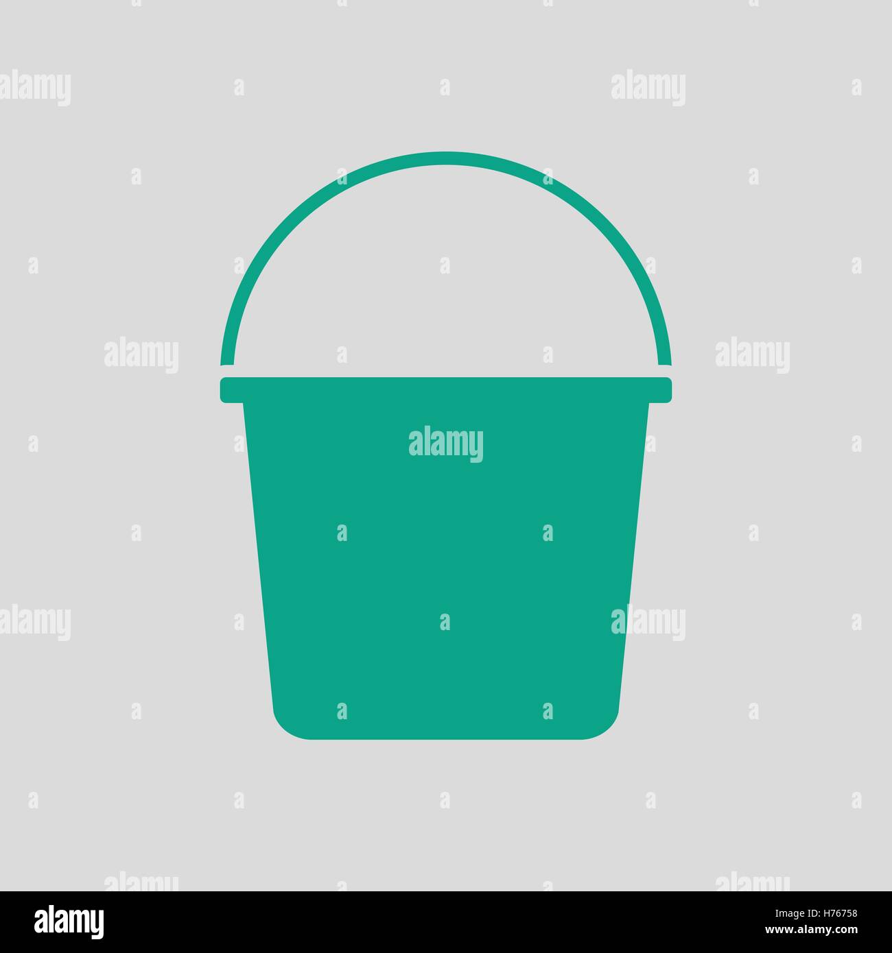 Bucket icon. Gray background with green. Vector illustration Stock ...