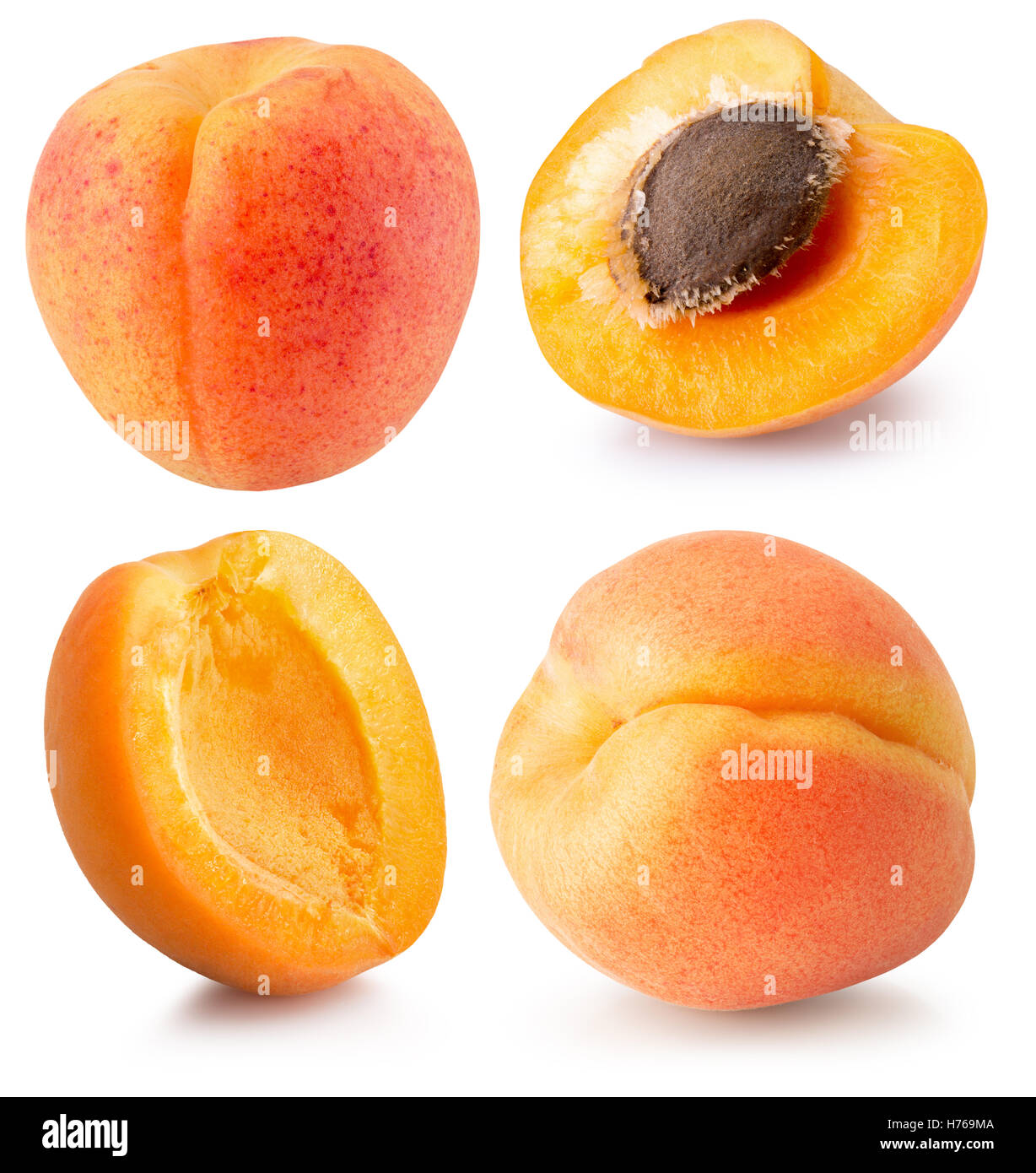 collection of apricots isolated on the white background Stock Photo - Alamy