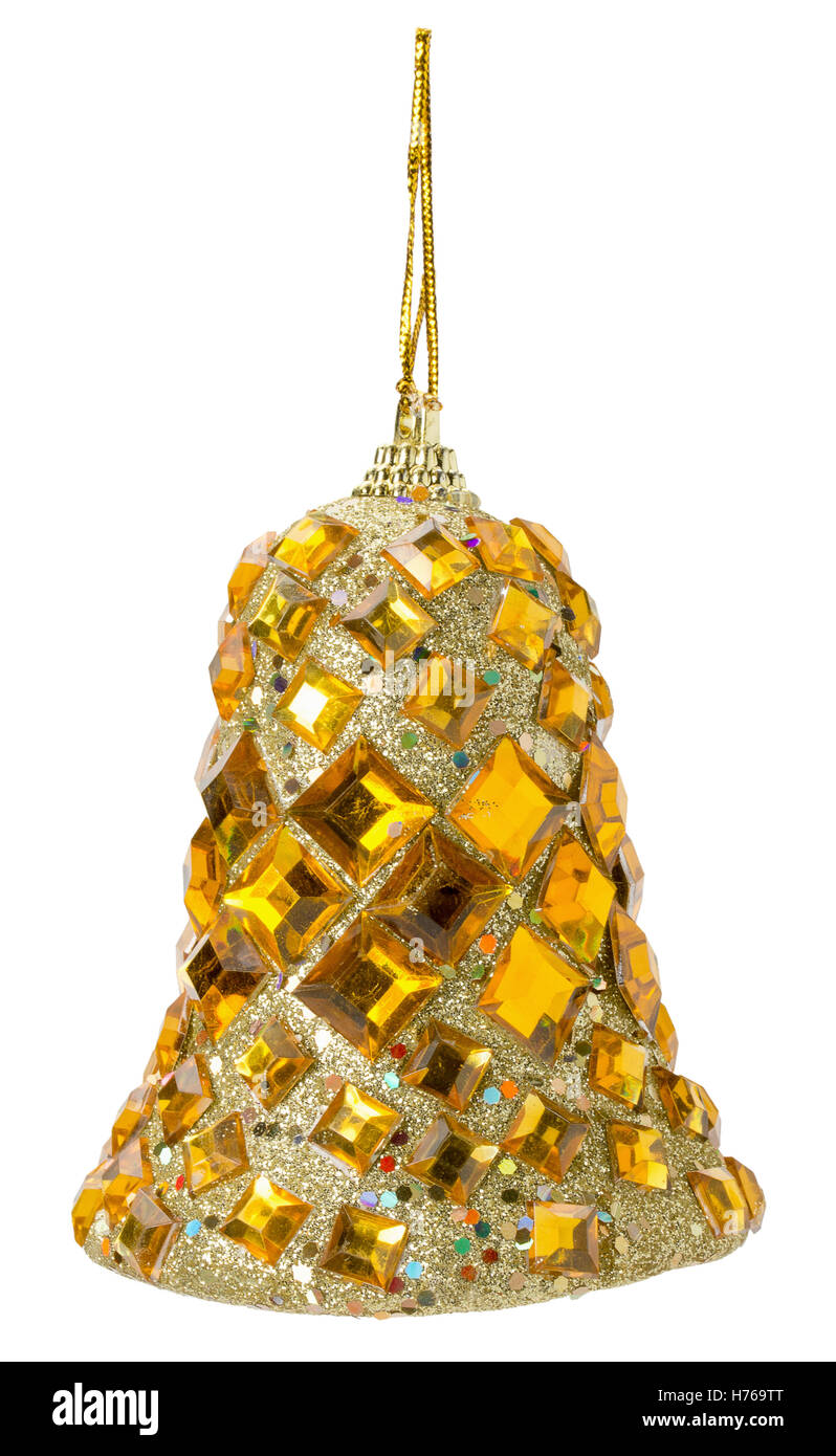 Christmas tree ball in shape of handbell isolated on the white