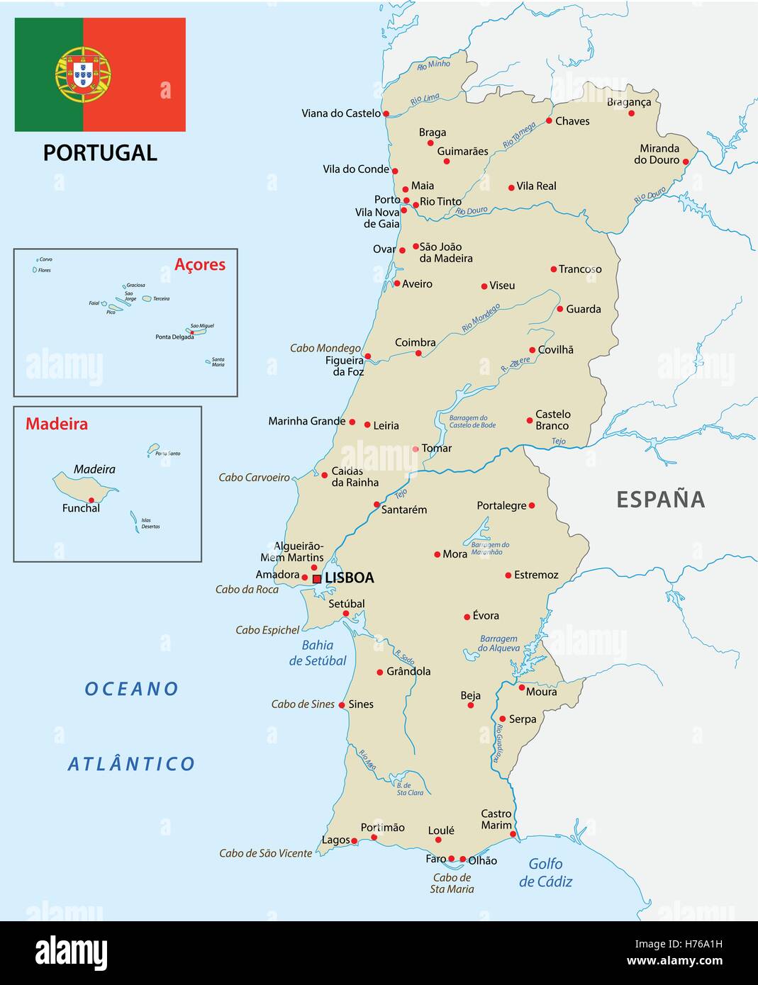 Portugal Map Stock Illustrations – 10,477 Portugal Map Stock