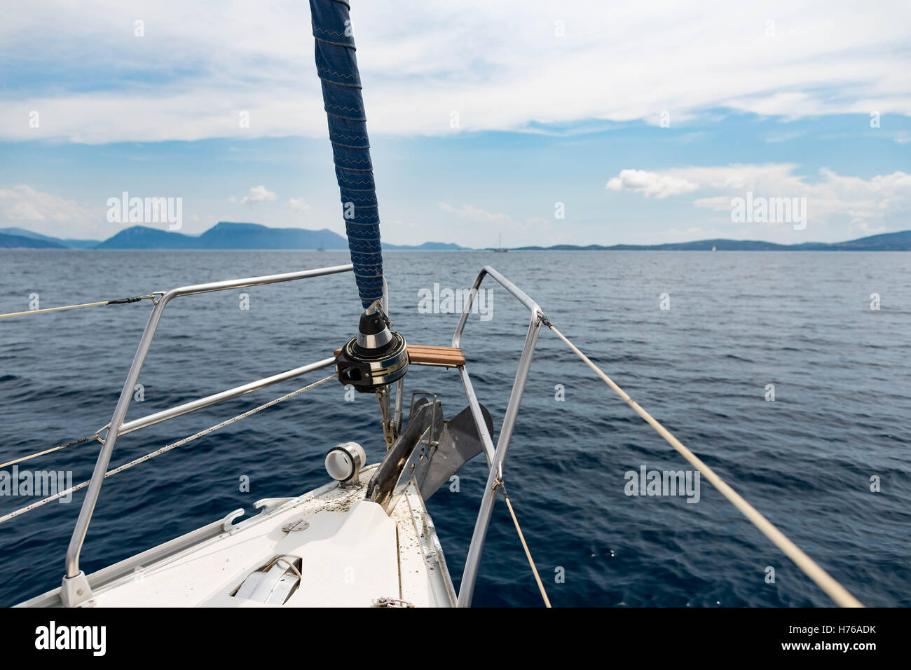 Bow of a sailing boat, Lefkada, greece Stock Photo