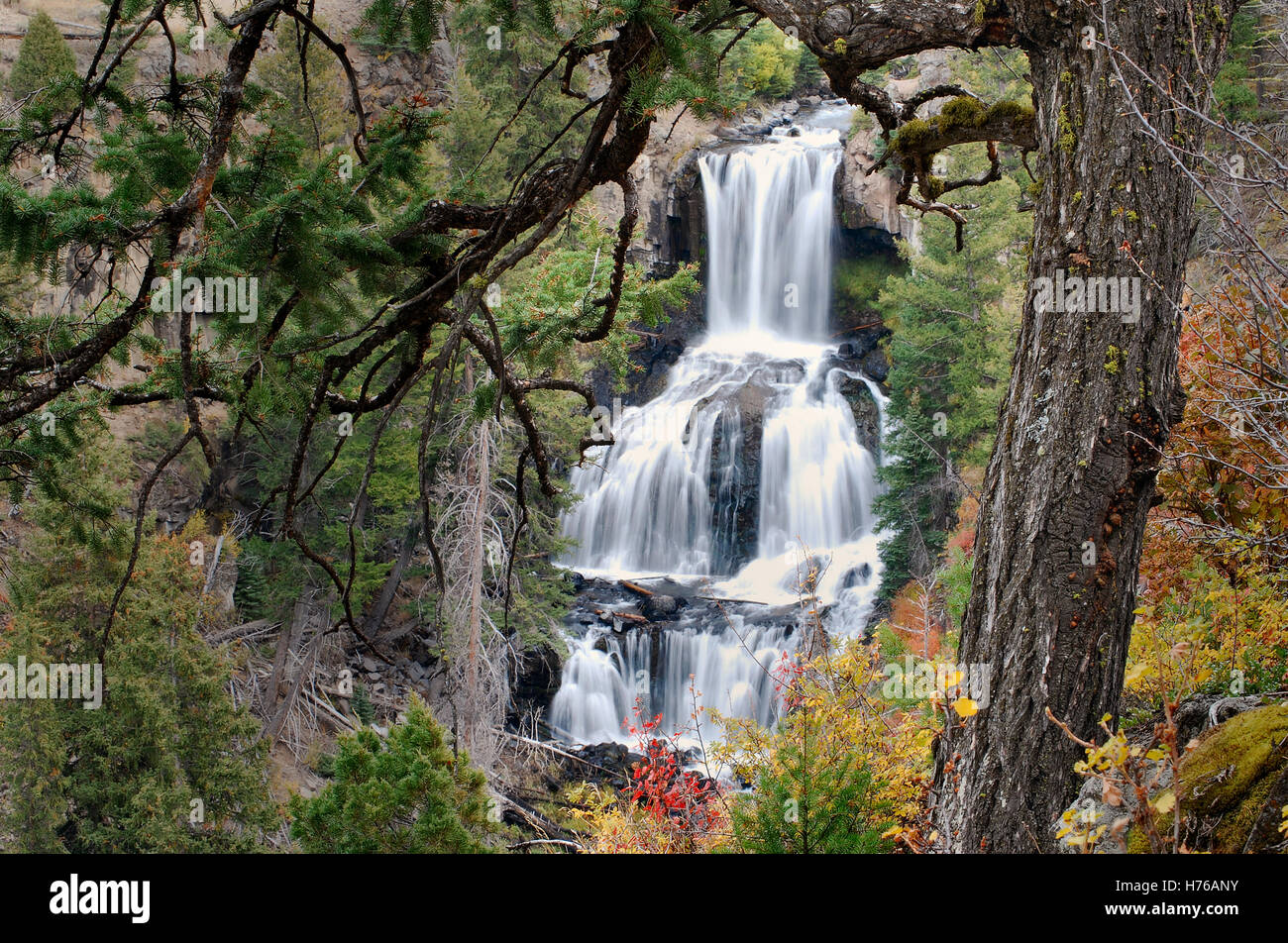 Undine Falls, yellowstone national park, Montana, United States Stock Photo