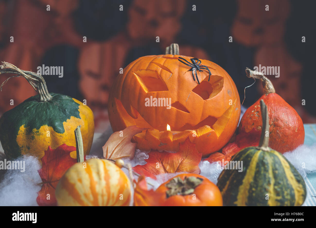 Jack o lantern halloween decoration pumpkins plastic hi-res stock ...