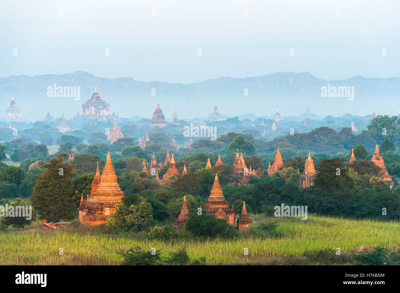 Temples in Bagan, Mandalay, Myanmar Stock Photo