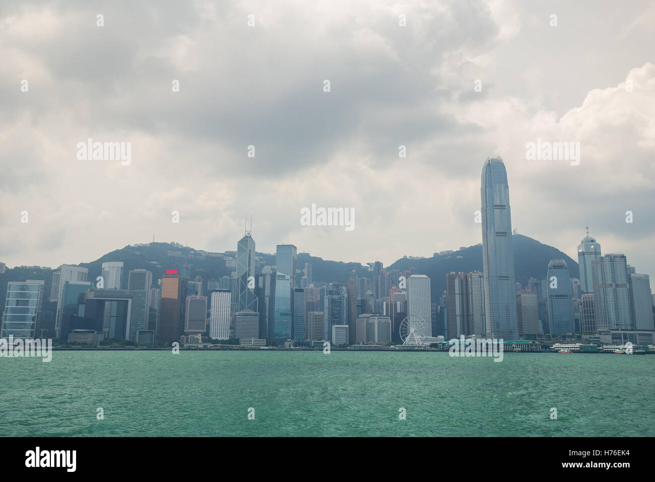 Skyline of Hong Kong city, view from Victoria Harbour Stock Photo - Alamy